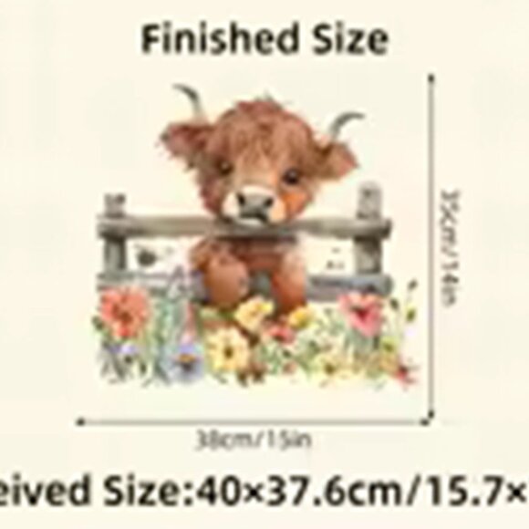Cute Highland Cow Self-adhesive Wall Decals - Picture 5 of 6